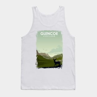 Glencoe Scotland vintage travel poster art Tank Top